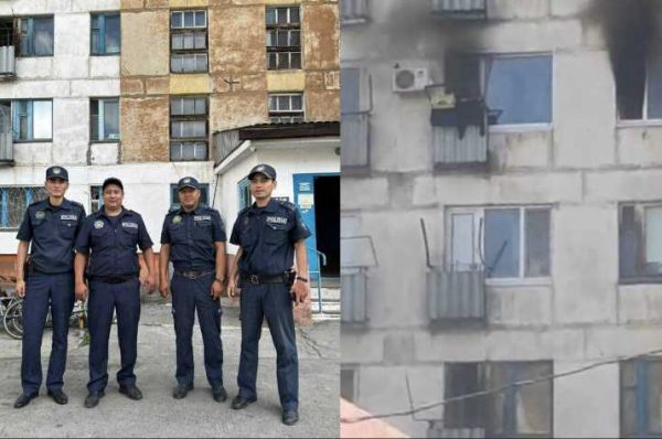 Жильцов многоэтажки спасли из пожара полицейские Лисаковска