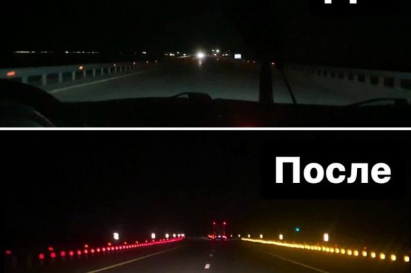 Дорожники устанавливают световозвращатели на крутых виражах республиканских трасс