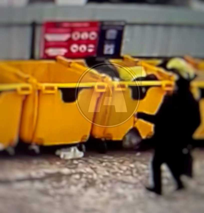Фотография для новости Тело младенца в контейнере. Видео, где мужчина выкидывает пакеты распространяют в мессенджерах