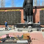 Фотография для новостиВ костанайском Парке Победы начали ремонт памятника