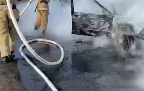 Изображение для новости: Сгорел дотла автомобиль в Костанайском районе