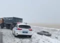 Изображение 2 для Первый снег. Автомобили "улетают" с трасс в Костанайской области