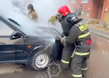 Изображение для новости: Автомобиль загорелся в Костанае