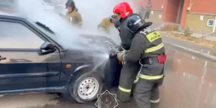 Изображение для новости: Автомобиль загорелся в Костанае