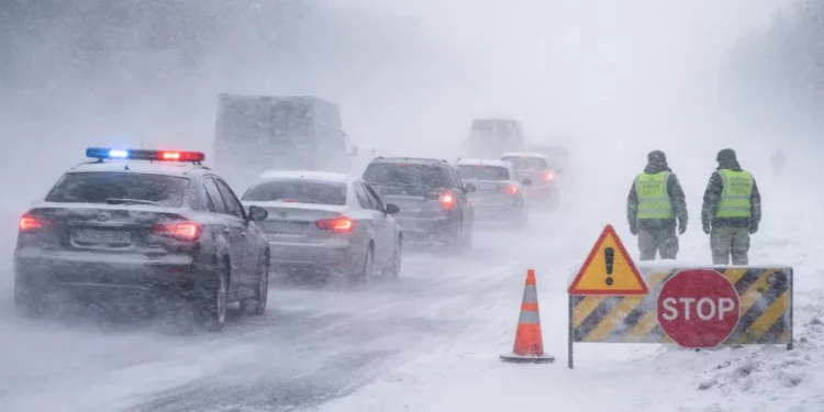 Изображение для новости: Водителей не выпускают из Рудного: на трассе сильная метель