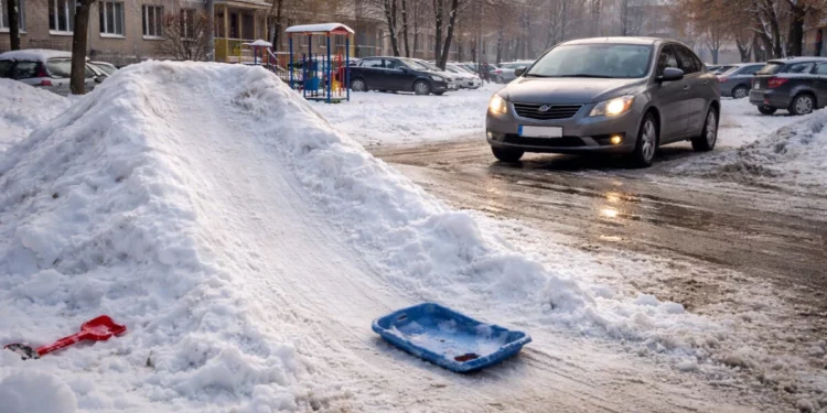 Изображение для новости: С горки — прямо на дорогу: в Костанае машина сбила ребёнка