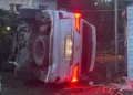 Изображение 2 для 19-летний житель Тобыла угнал Lexus, протаранил два автомобиля и перевернулся