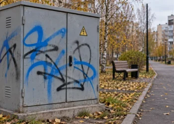 Изображение для новости: За граффити сына ответил родитель: в Лисаковске выявили порчу электрощита